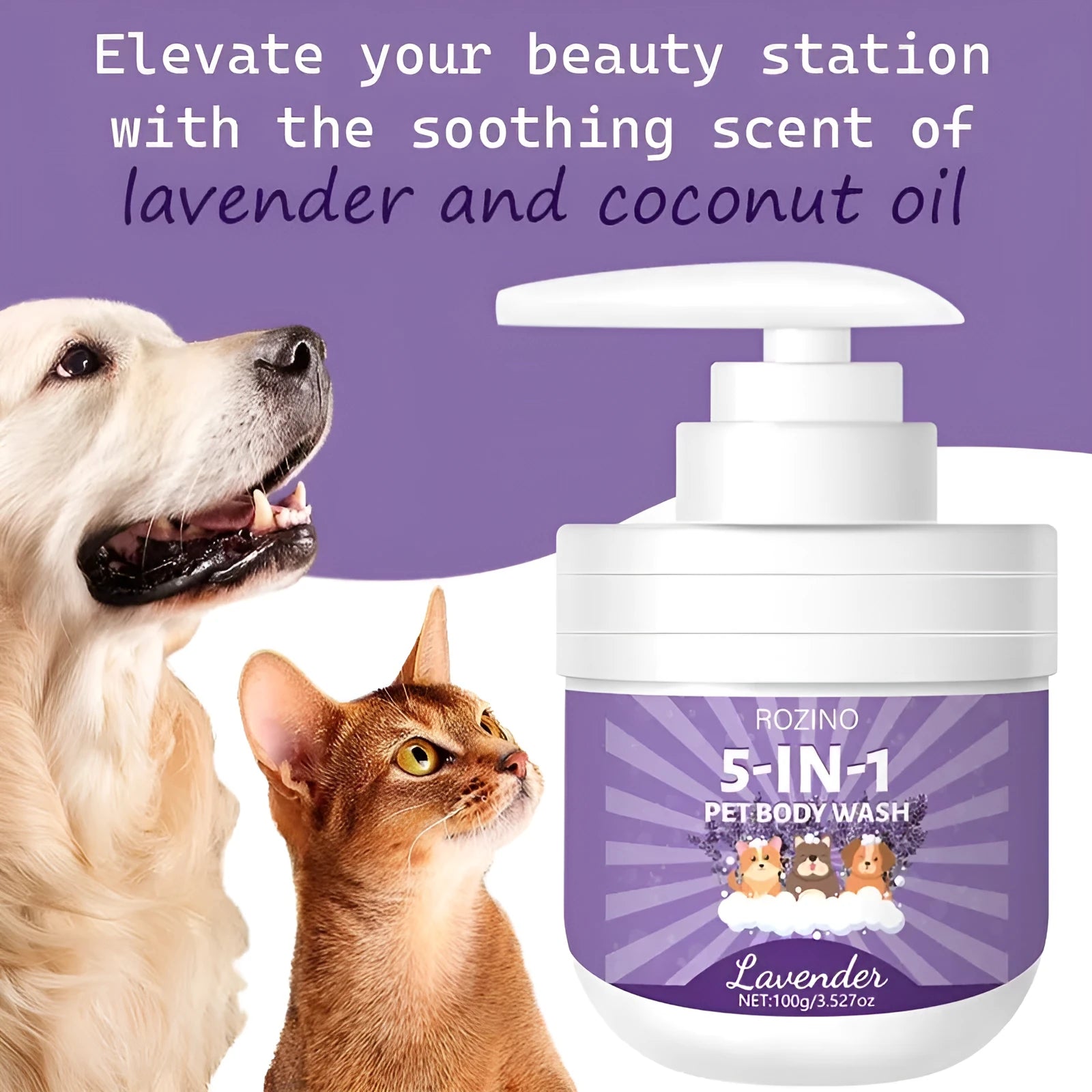 100g pet shower gel bottle with sterilisation and deodorising properties in plastic packaging