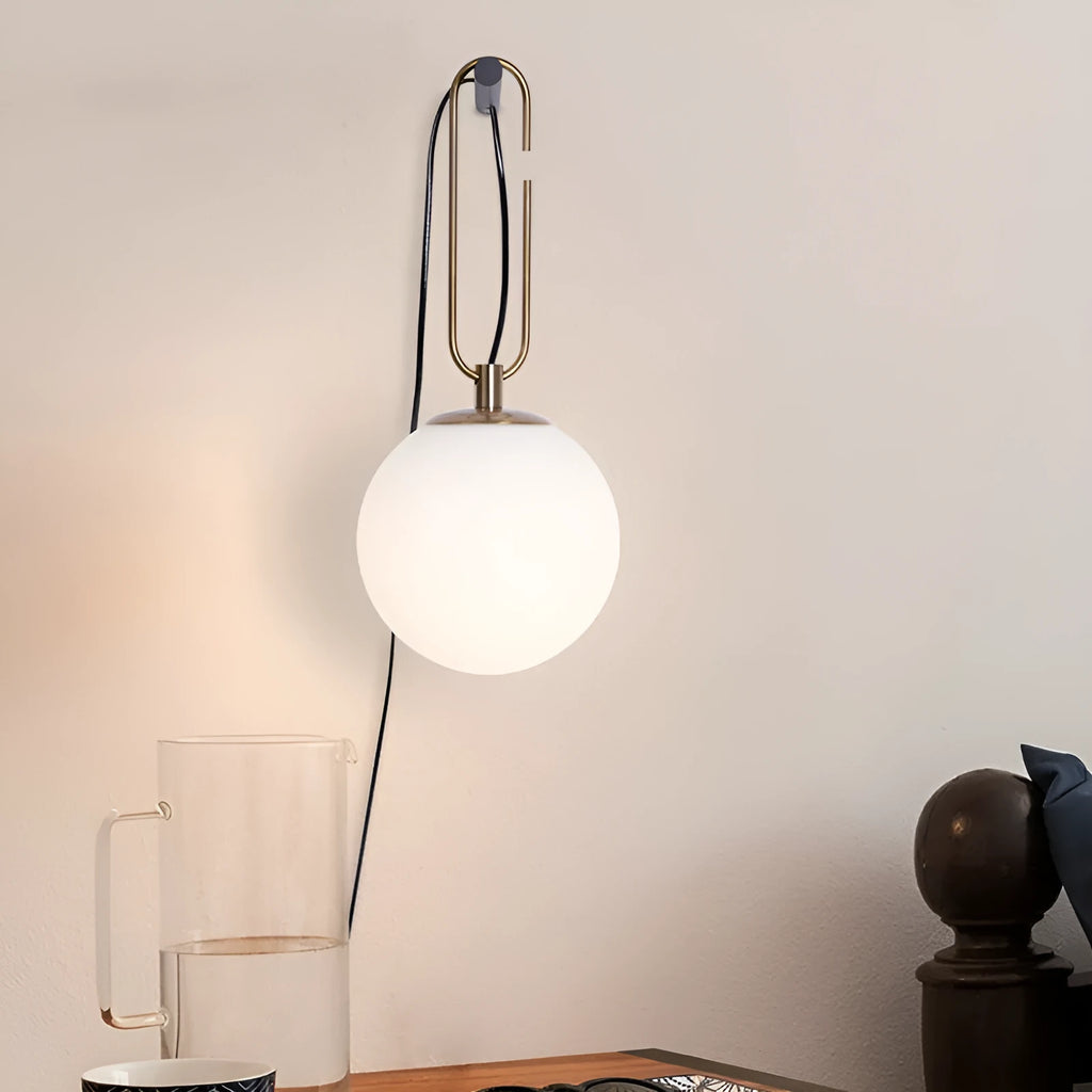 Nordic style glass wall lamp with adjustable white, warm, and neutral light colours