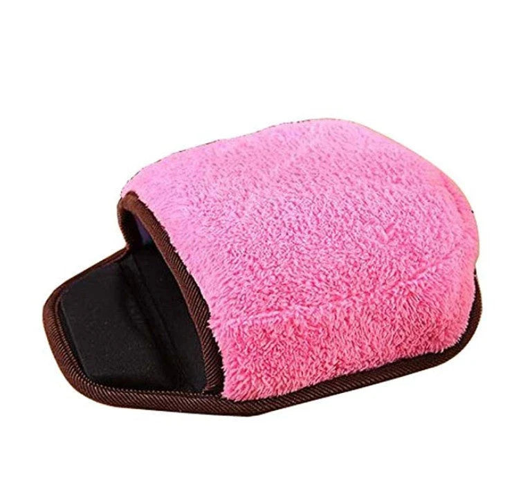 USB heated mouse pad with wrist rest in pink and brown options