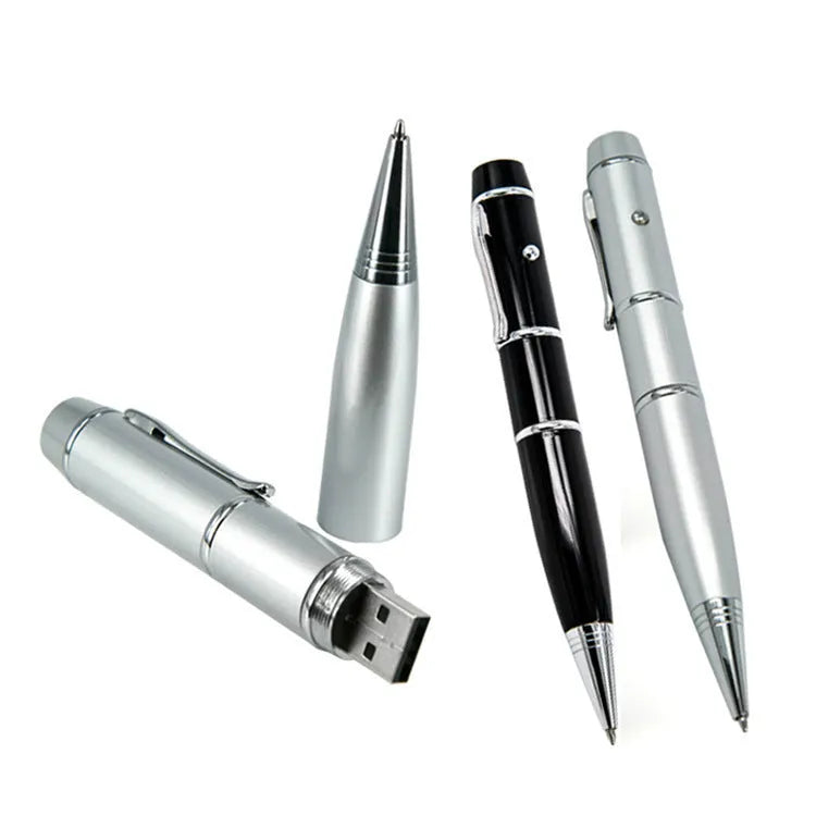 Multi-function U disk pen metal pen laser pointer USB 3.0 flash drive 16GB black