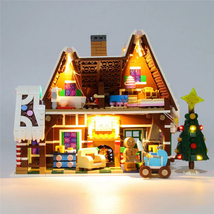 LED string light kit for building block gingerbread houses, compatible with set 10267