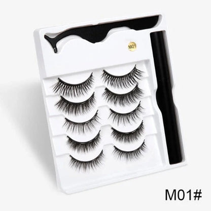 Magnetic false eyelashes set for easy, glue-free application