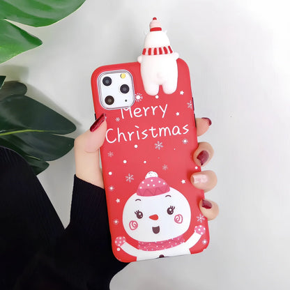 Christmas-themed silicone phone case with festive designs and 2mm protective thickness