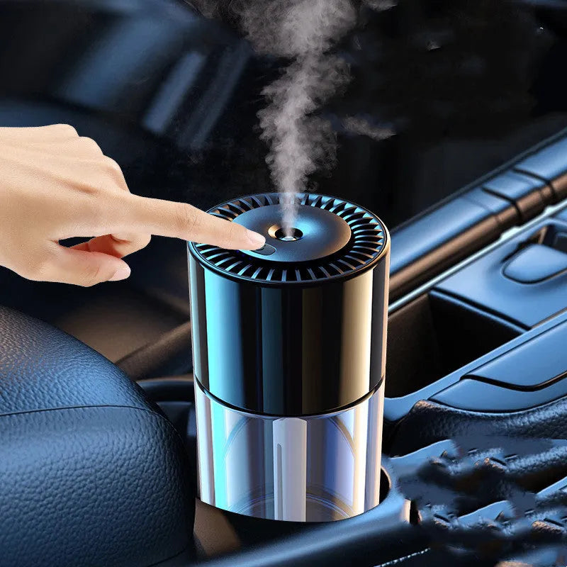 AI spray perfume humidifier with glass seat and USB plug, 12.7cm tall.