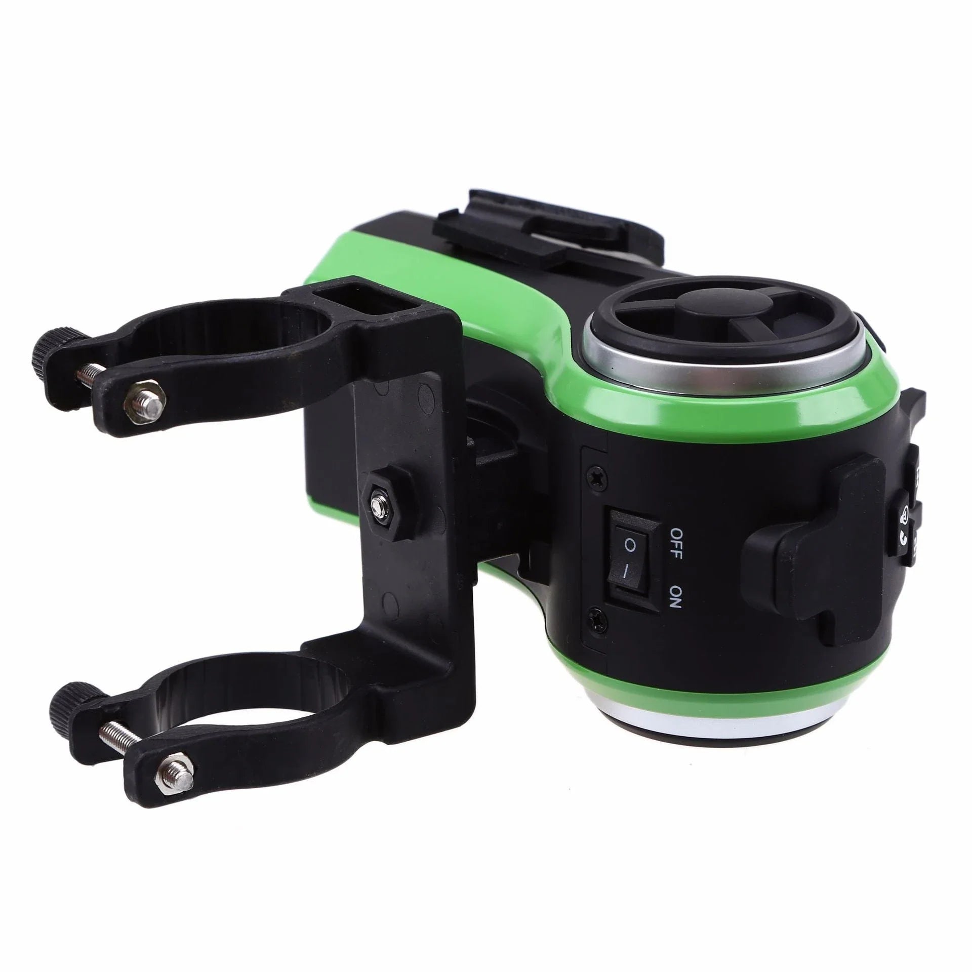 5-in-1 Double LED Bicycle Light with Bluetooth Audio and Power Bank in silver