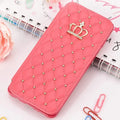 Crown Card Leather Case for Samsung Galaxy S10 flip wallet in Black with card slot and crown design