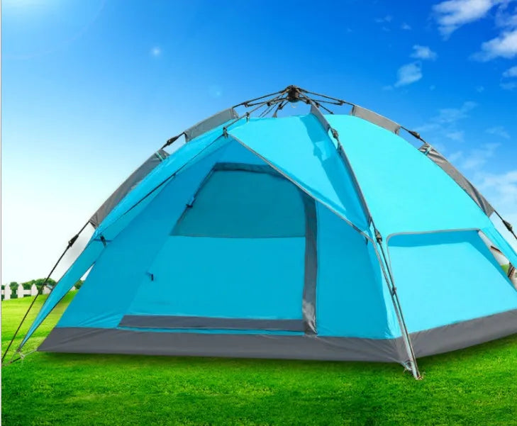 Waterproof automatic pop up tent for 3-4 people outer 210x220 cm inner 182x200 cm height 140 cm in Army Green