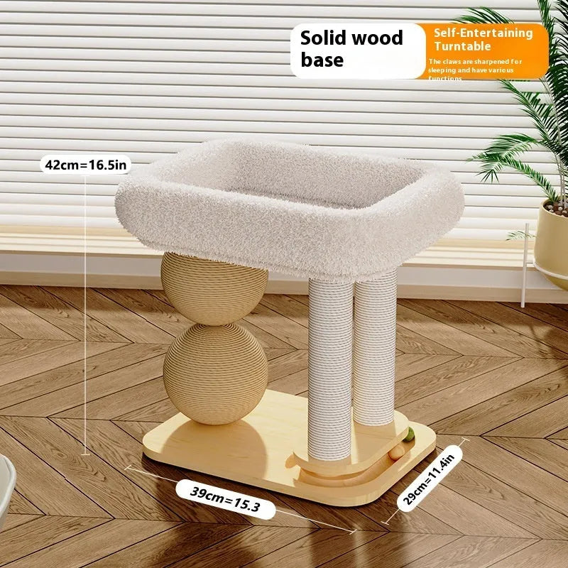 Simple pine wood cat nest in an enclosed design available in multiple style finishes.