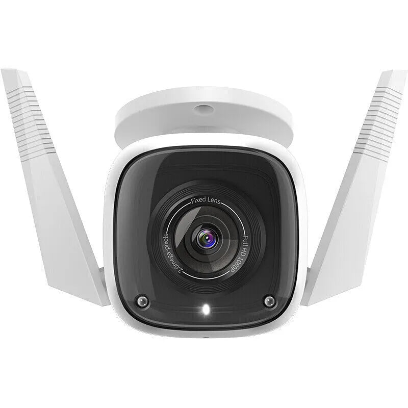 Outdoor security camera unit with 1080p resolution and infrared night vision capability