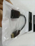 Black DisplayPort male to female extension cable with rotating busbar, approximately 10cm long