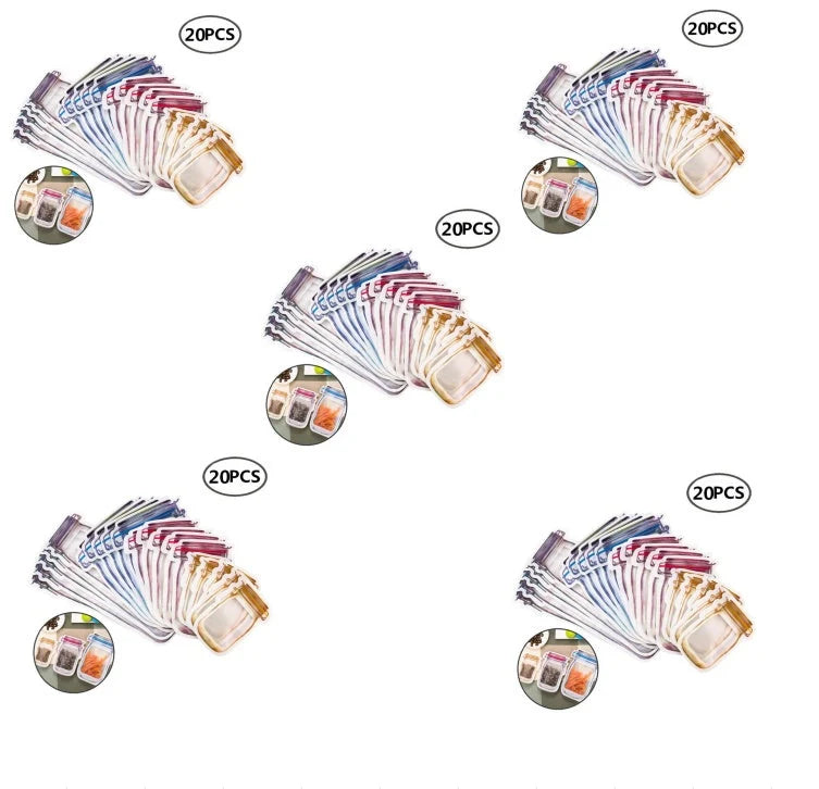 Reusable waterproof snack storage bag with zipper, 1L capacity