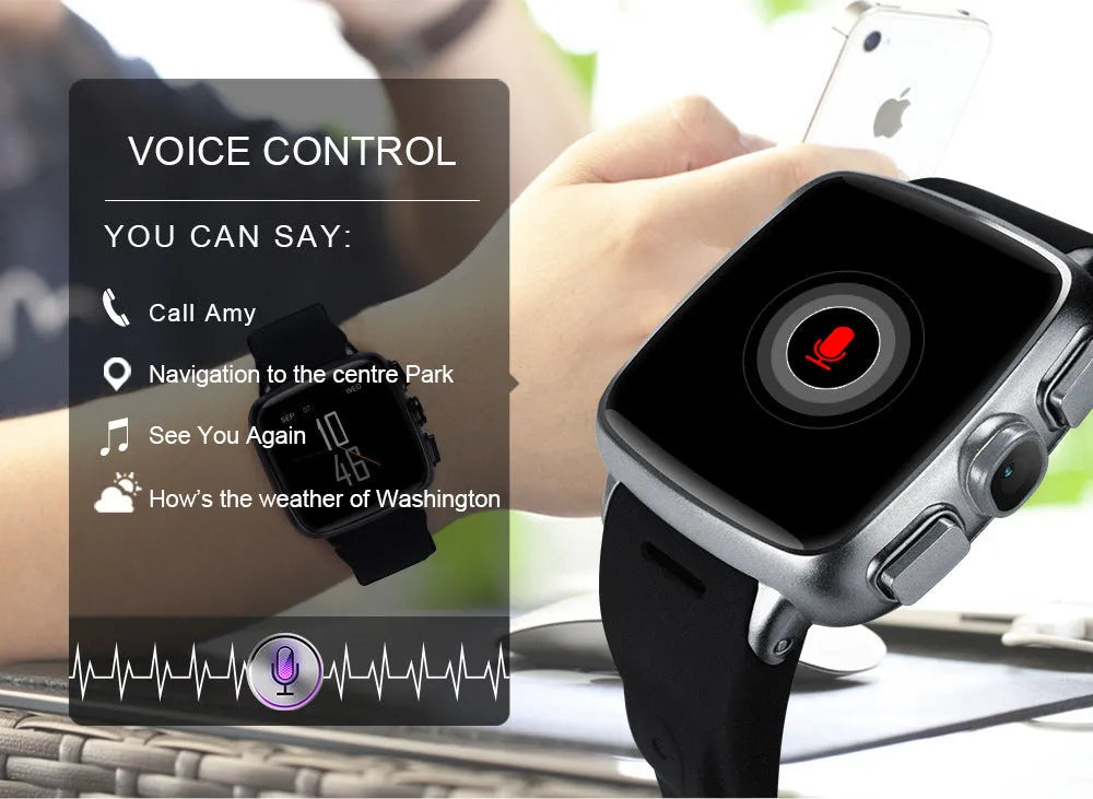 Z01smart watch with 1.54-inch HD capacitive touchscreen in black or white colour options