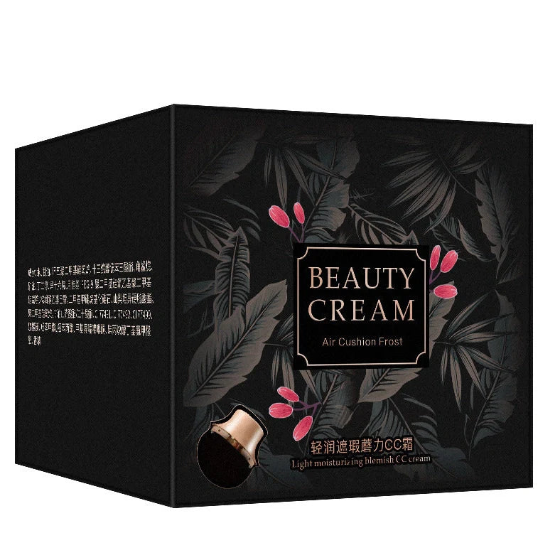 Concealer moisturising CC cream container showing ivory white and natural colour options