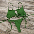 Women's one-piece swimsuit in polyester-spandex blend, 150g, shown in Army Green colour