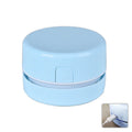 Blue portable mini handheld desktop vacuum cleaner with dust box for eraser chips.