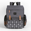 Landuo large capacity oxford cloth mum's backpack changing bag in grey colour with changing mat