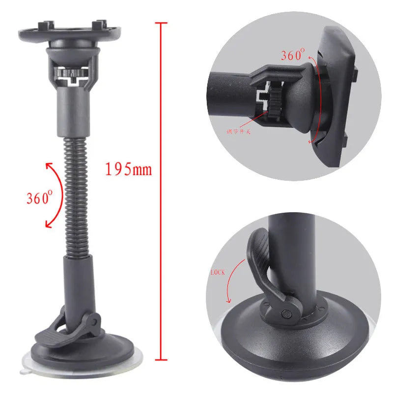 Black ABS plastic car phone holder GPS navigation stand with adjustable fixture size 45-115mm
