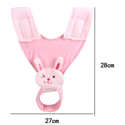 Breastfeeding pillow in duck pattern with Velcro straps, 60cm long, attached to stroller for baby support