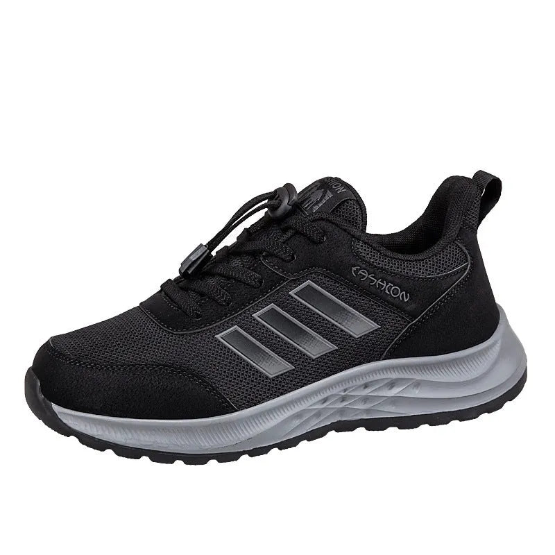 Breathable mesh slip-on mom shoes with elastic band and non-slip sole in various colours.