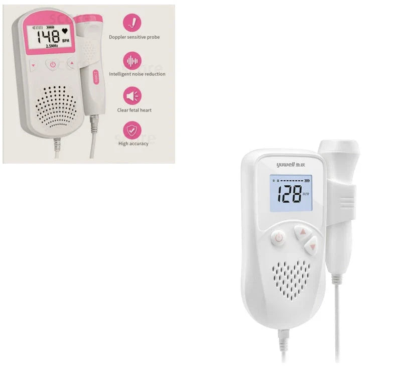 Wireless Fetal Doppler Heart Rate Monitor for Tracking Baby's Heartbeat During Pregnancy