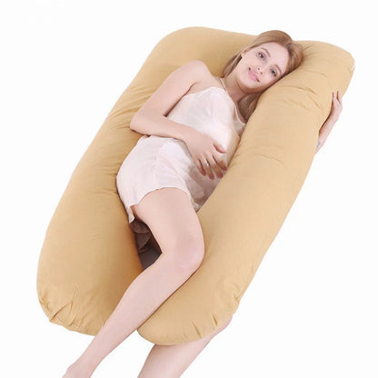 U-shape pregnancy pillow with removable pure cotton cover for support and comfort