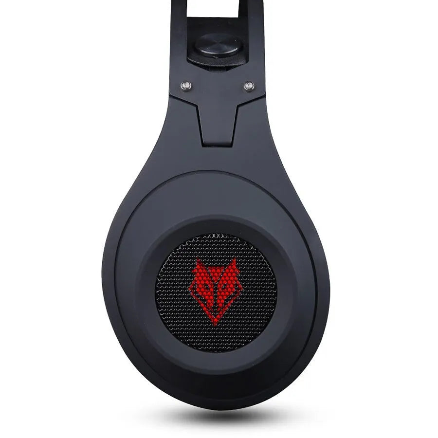 Black NUBWO N2 over-ear gaming headset with detachable microphone and on-cup volume control.