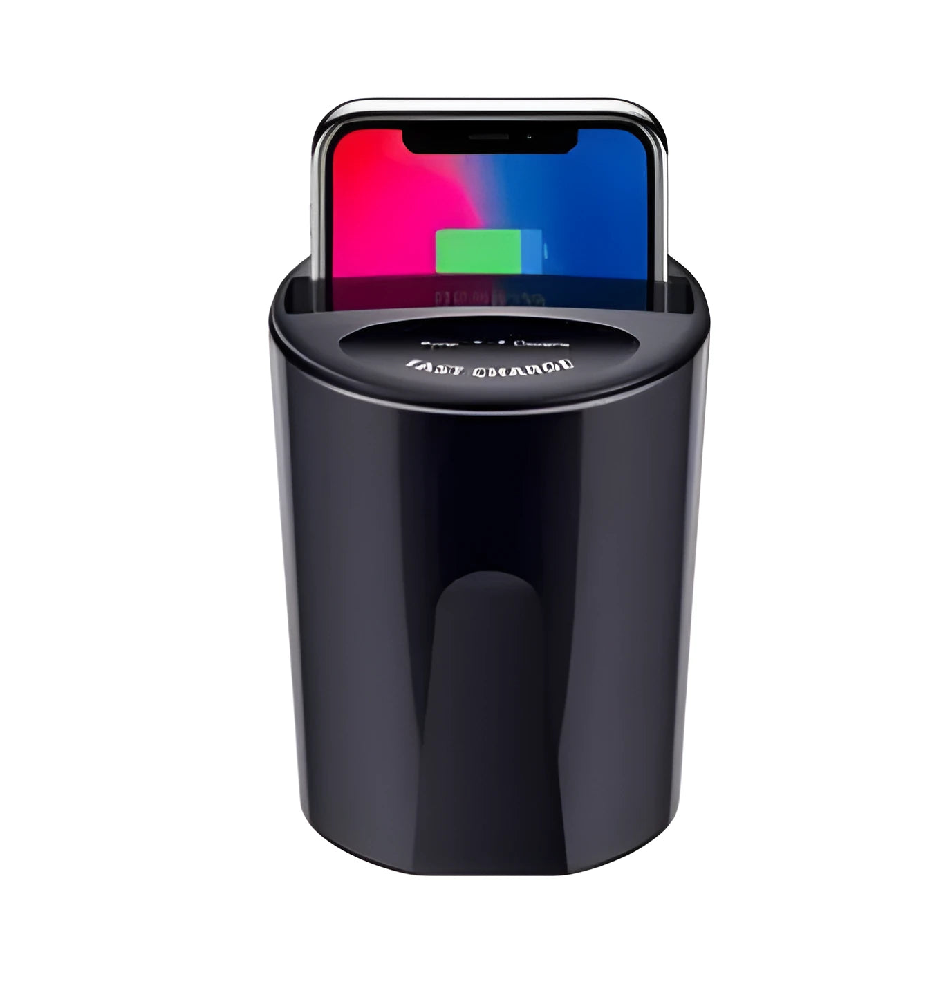 Black X9 car wireless charging cup with QI 10W fast charging and LED indicator