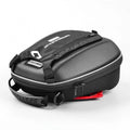 Black motorcycle fuel tank bag adapter ring with carbon fiber pattern PU and EVA molding, 29x26x16cm