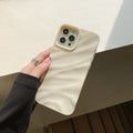 Wave pleated soft TPU phone case for iPhone 17 series in Burgundy colour showing textured pattern