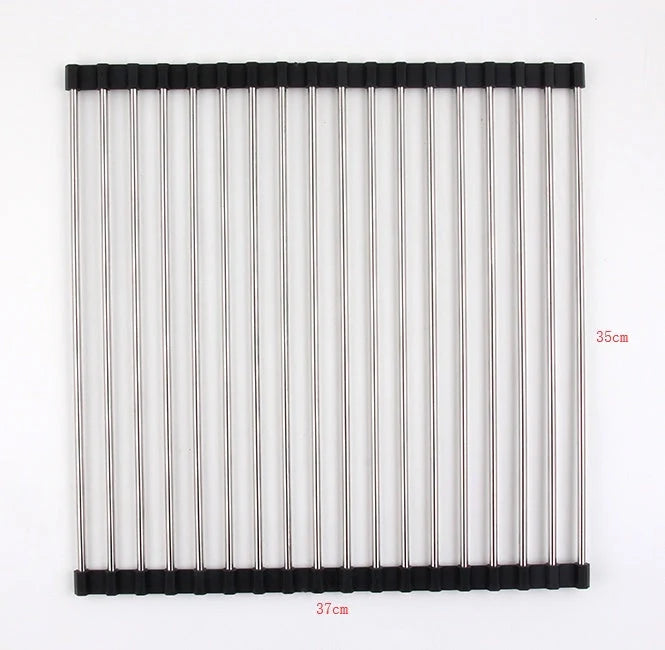 Stainless steel folding kitchen sink rack in various colours and sizes