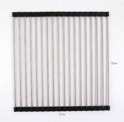 Stainless steel folding kitchen sink rack in various colours and sizes