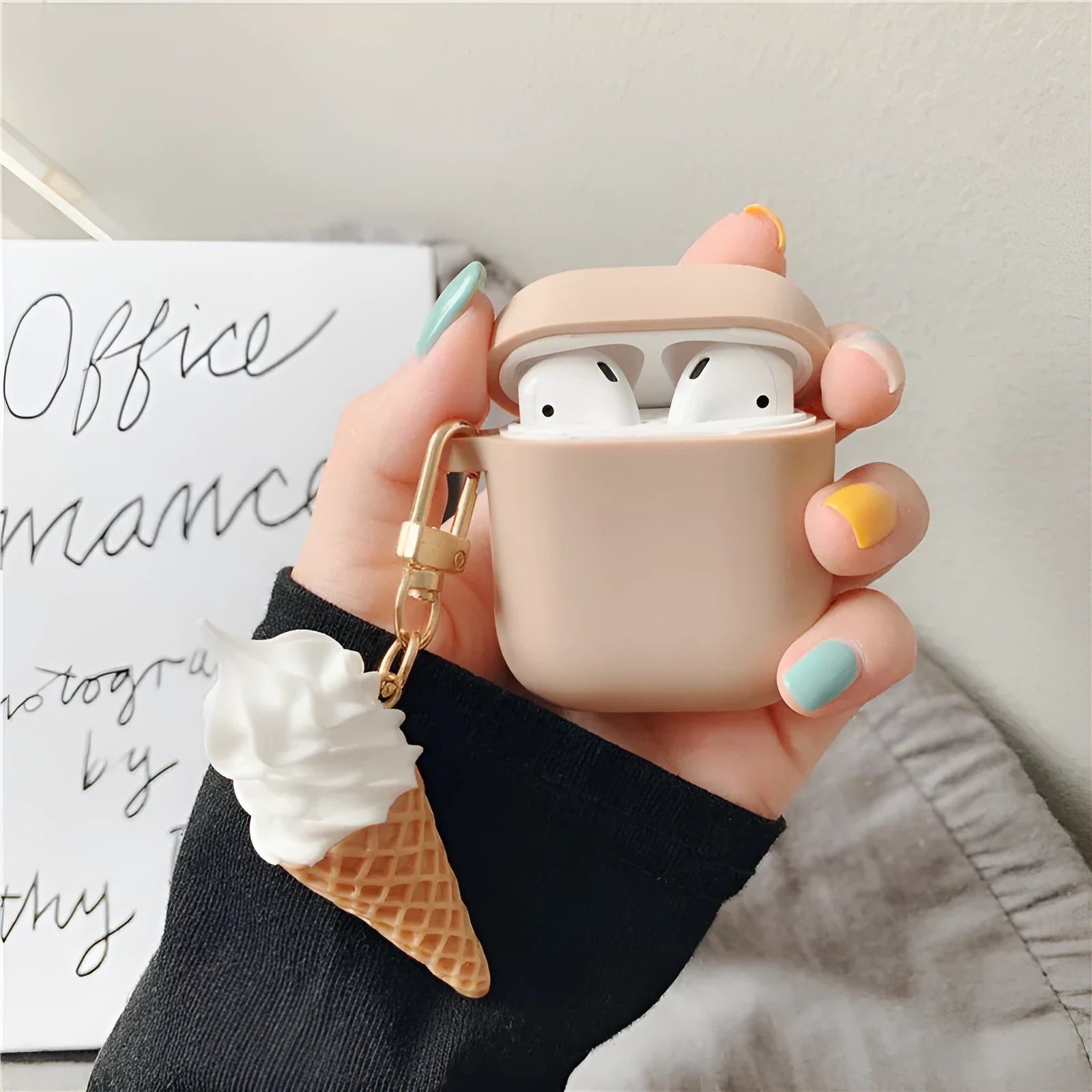 Cylinder ice cream design silicone case for Apple AirPods 2 wireless Bluetooth earbuds