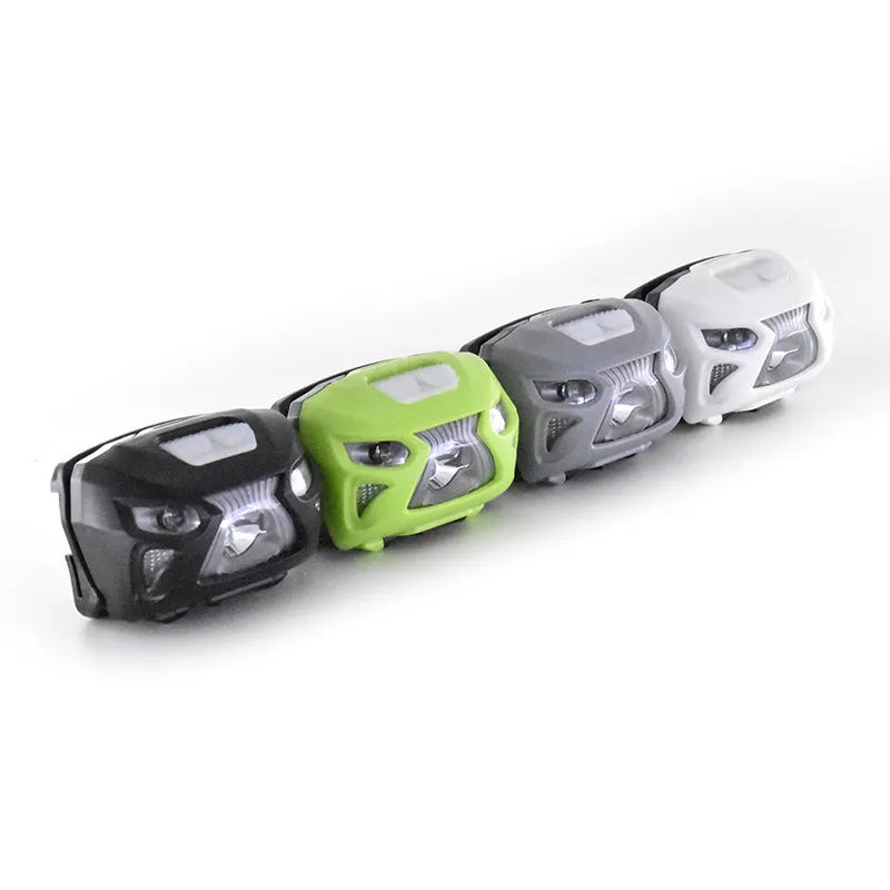 Waterproof LED head-mounted headlight with adjustable webbing strap for outdoor activities