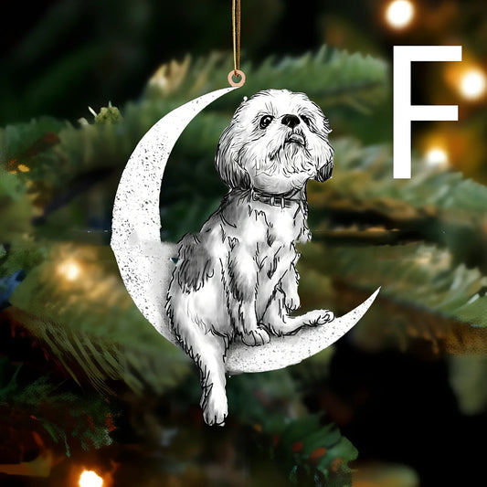 8.5cm acrylic hanging ornament with dog design in picture colour, style A labrador on clear background