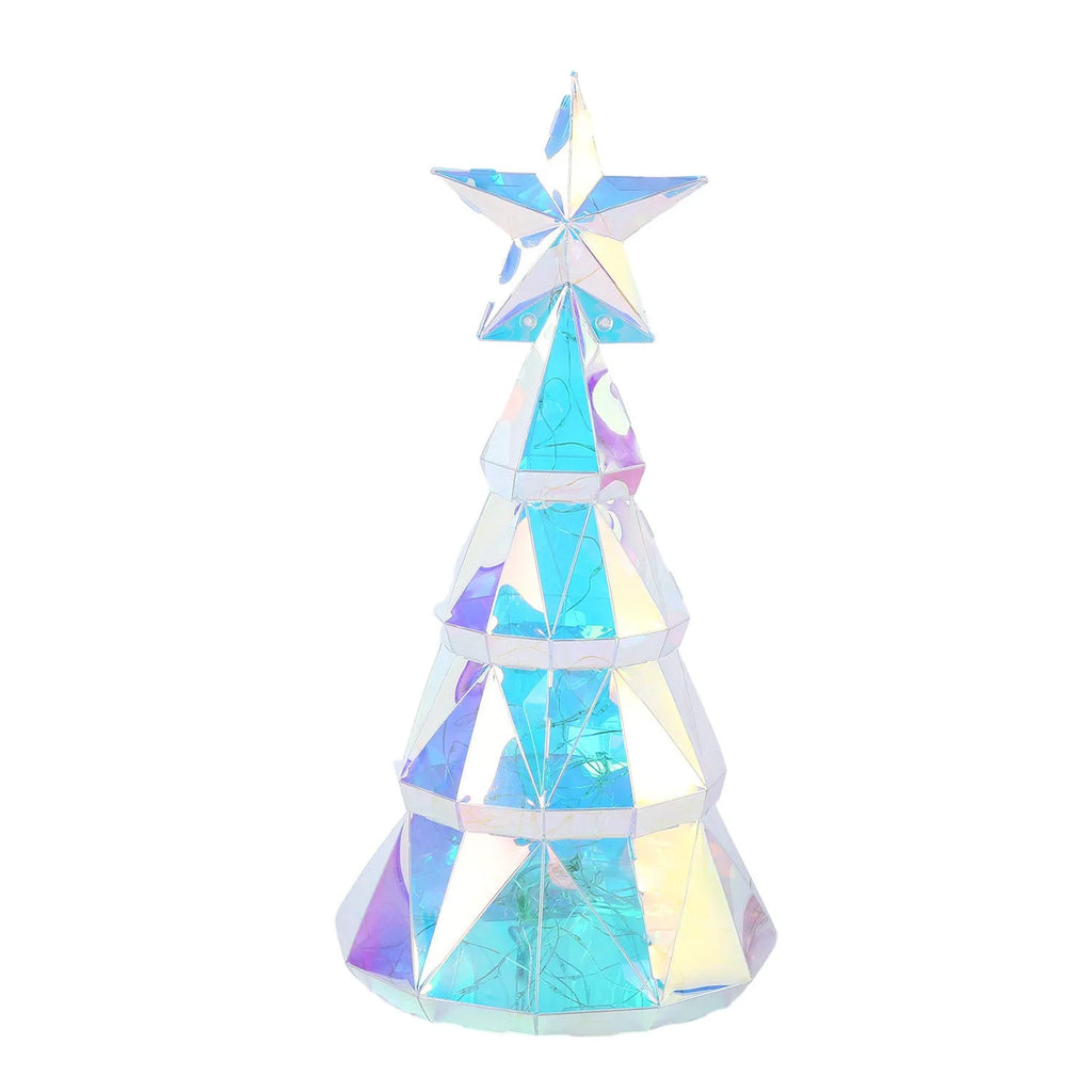 Colourful Christmas tree luminous toy decoration with cartoon style, 20cm tall