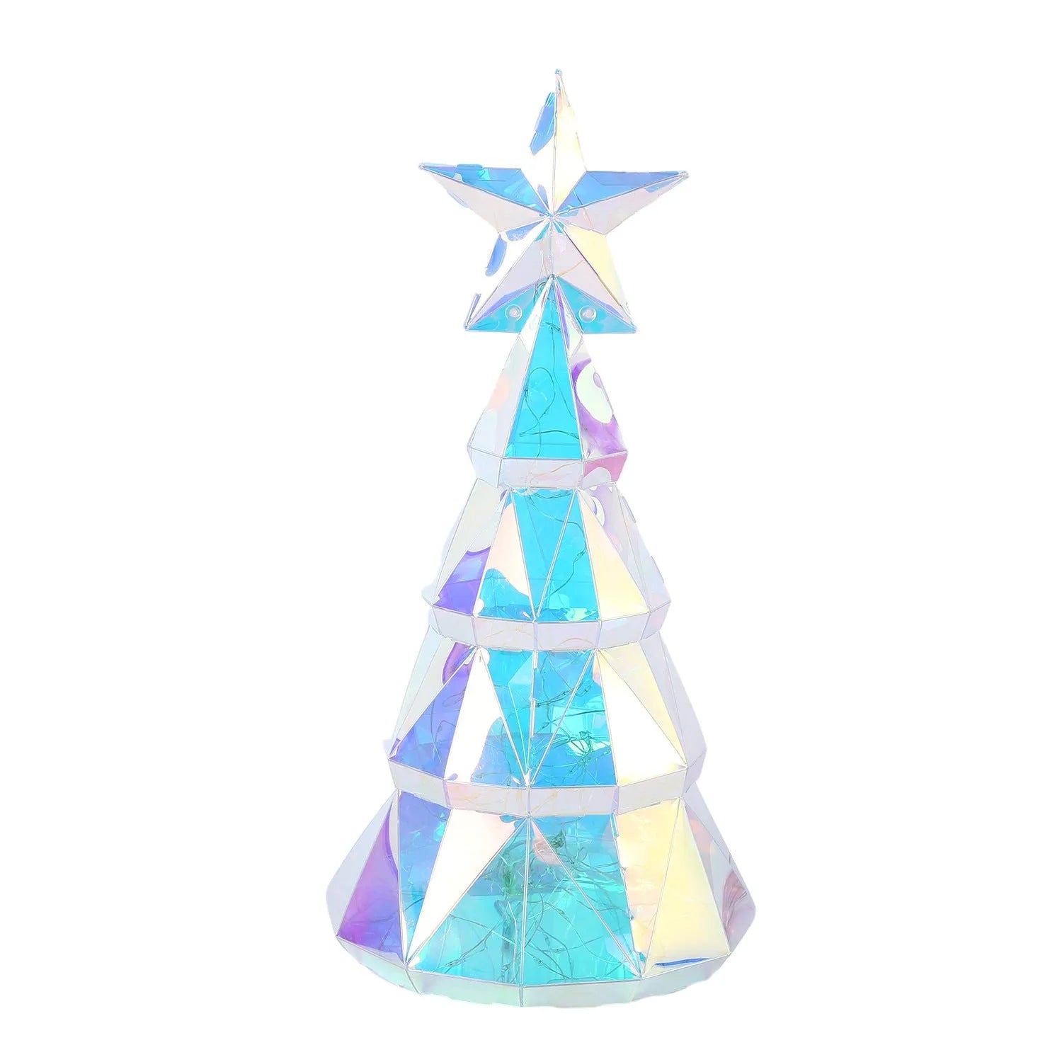 Colourful Christmas tree luminous toy decoration with cartoon style, 20cm tall