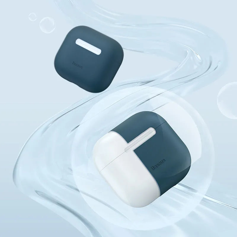 Baseus Super Thin Silica Gel Case For AirPods Pro - ultra thin 0.8mm silicone sleeve in blue and purple