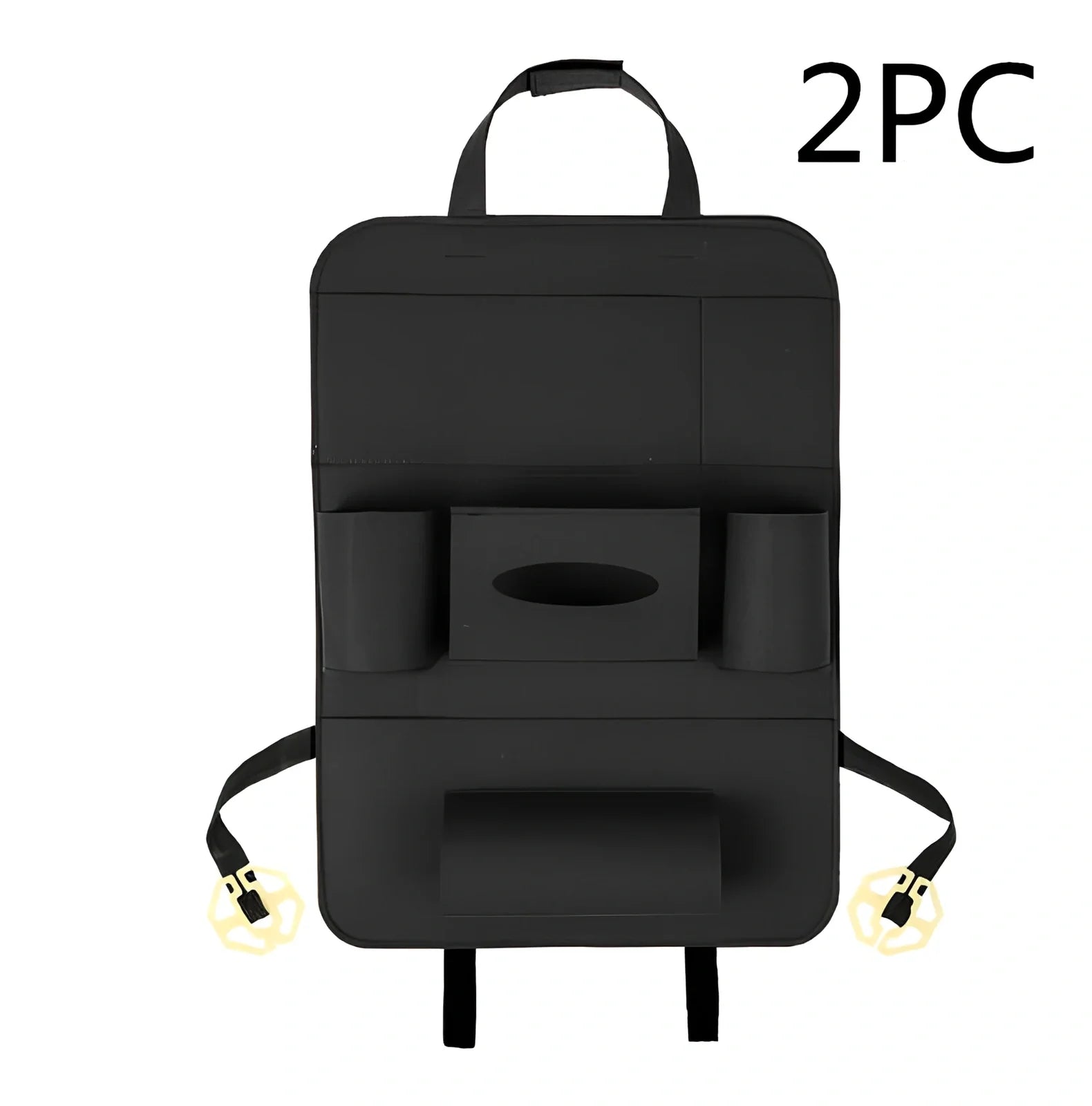 Car backseat organiser with multiple pockets measuring 40x55cm in wool felt material