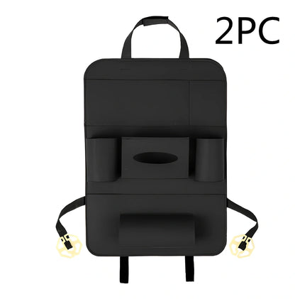 Car backseat organiser with multiple pockets measuring 40x55cm in wool felt material