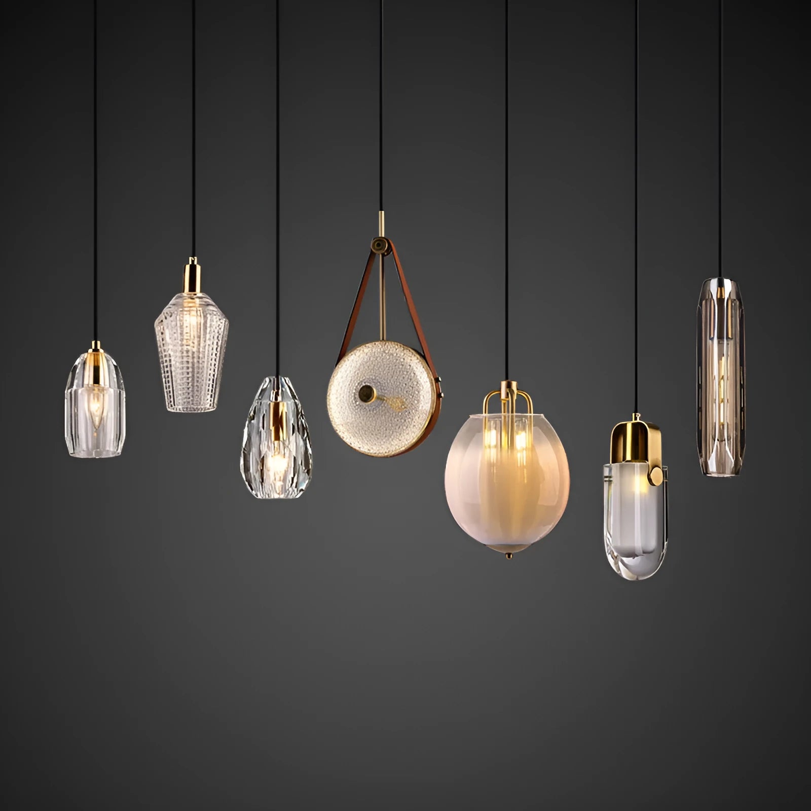 Pure copper crystal chandelier 11cm diameter 25cm height warm light E14 bulb H65 brass option on ceiling