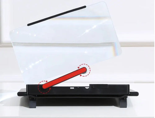 Black and white 12-inch pull-out screen amplifier bracket with Fresnel lens for 3-4x magnification