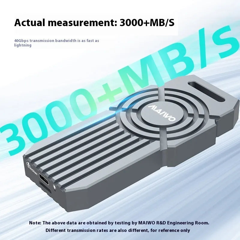 Aluminium USB4 hard disk enclosure for NVMe M2 solid state drives with Type-C connection