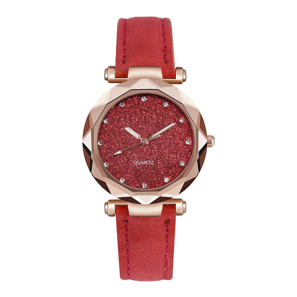 Stylish starry wristwatch with a variety of color options, featuring a sleek design and premium materials.