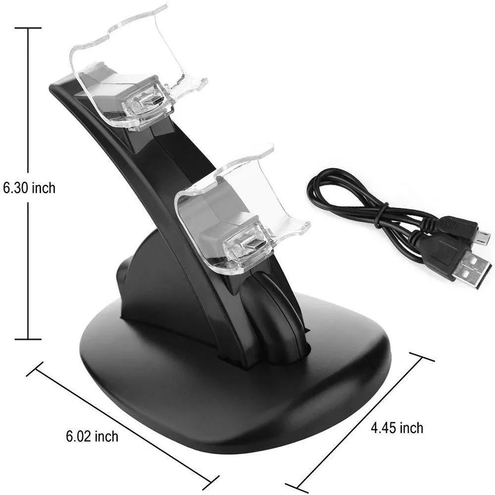 Black Xbox One dual controller charging stand dock showing two gamepads charging.