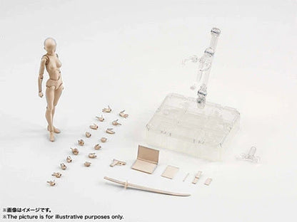 Articulated human mannequin kits for artists with interchangeable accessories
