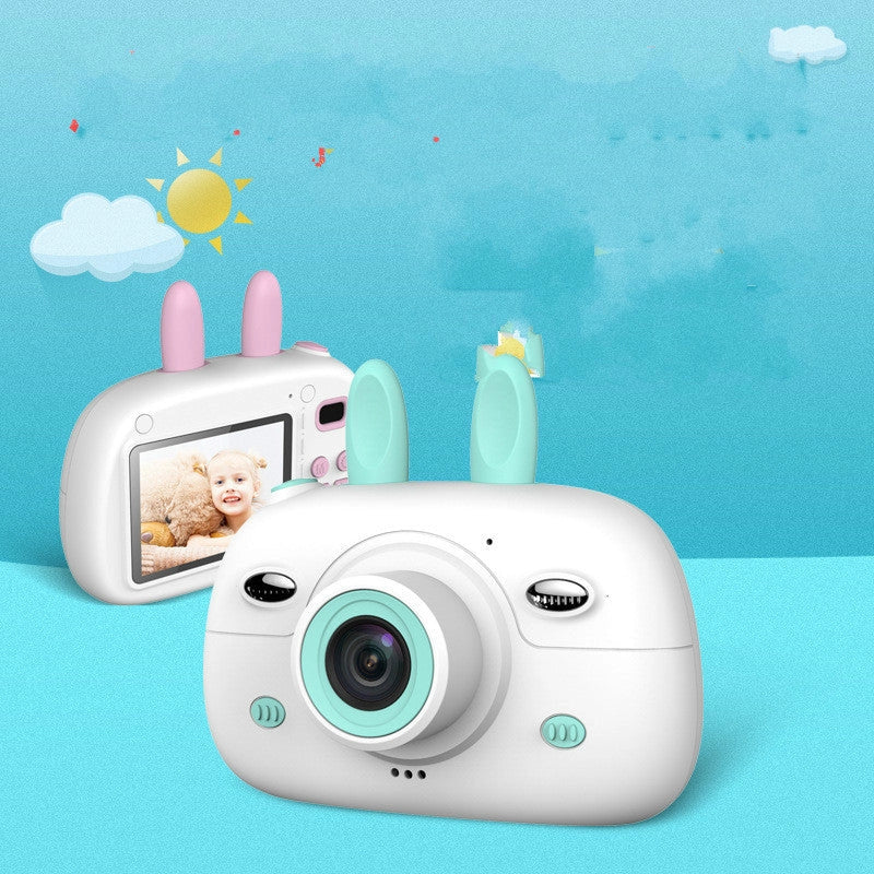 Cartoon rabbit video recorder with 1080P dual camera for clear, high-quality photography