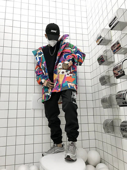 Graffiti trench coat in 100% cotton with unique design