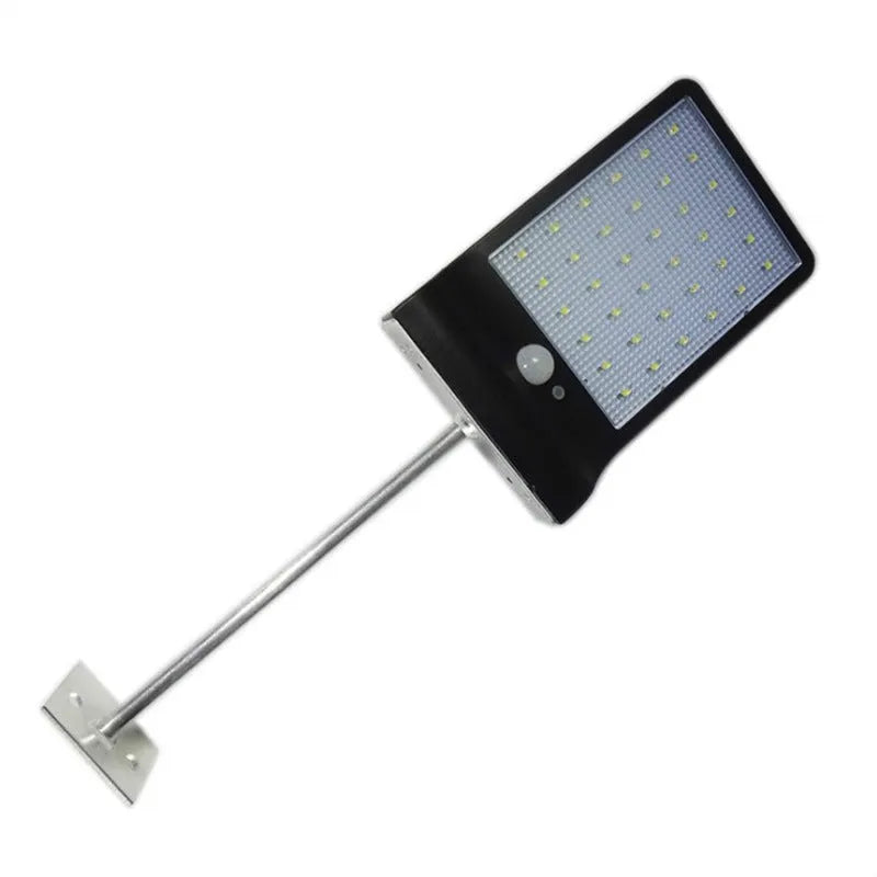 36LED solar outdoor garden light in black with ABS and PP construction, rechargeable battery