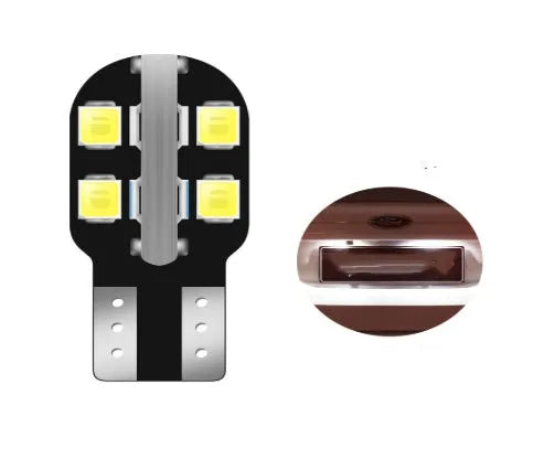 12V T10 LED car license plate light bulb in white colour with wedge base