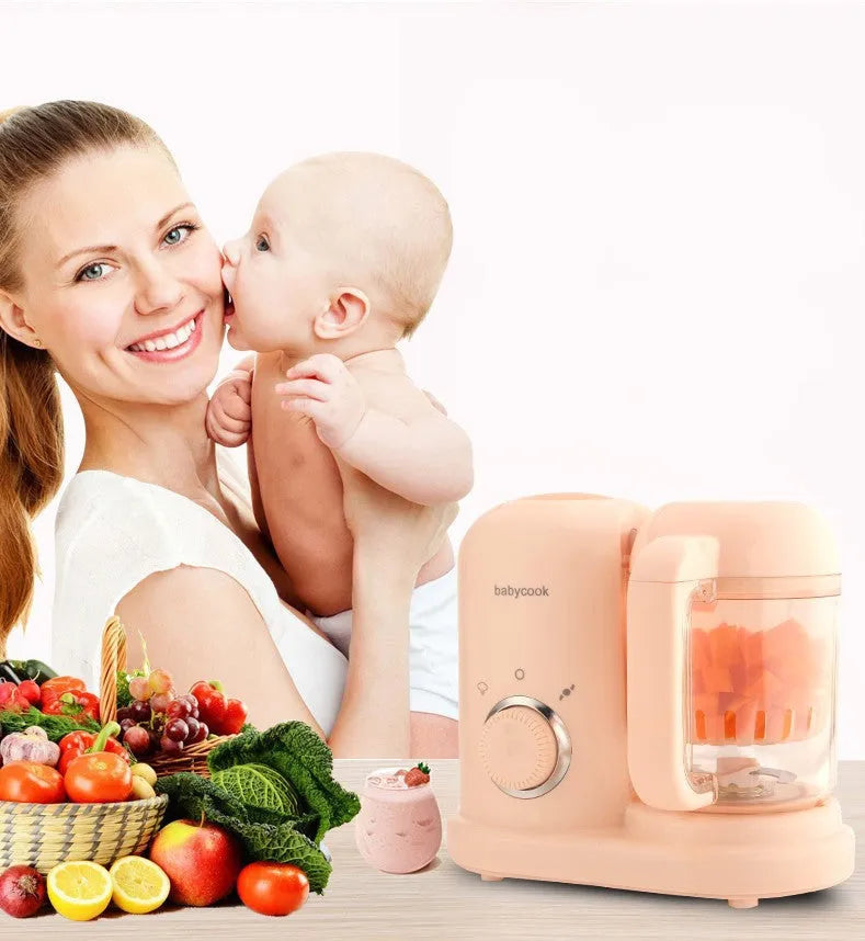 Green baby food processor steamer and blender with double mixing blades and 10 litre capacity